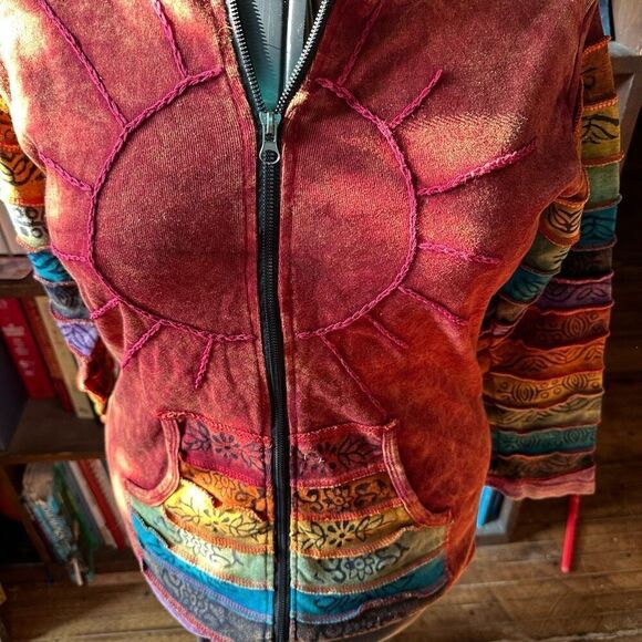 Greater Good Network rainbow vintage Y2K boho hippy jacket - Picture 3 of 4